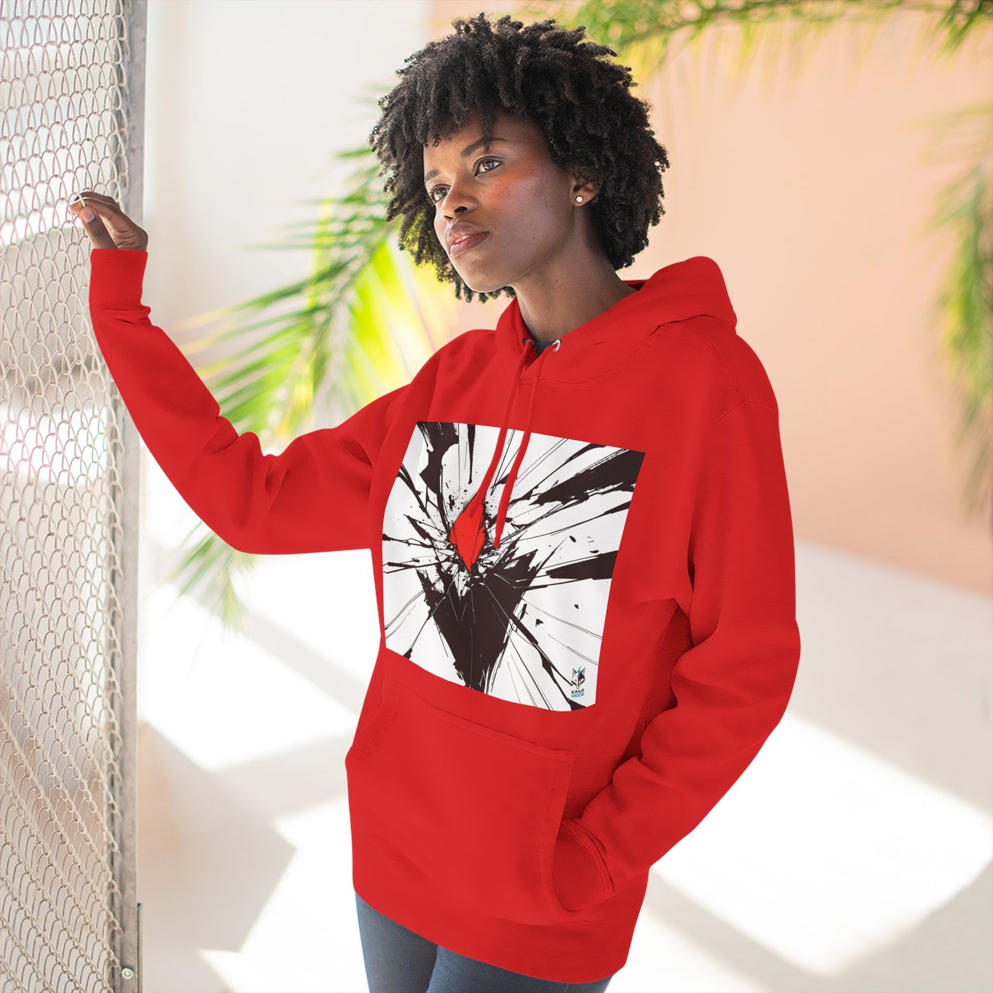 Crimson Fracture Hoodie — Minimal Constructs Edition (Red)