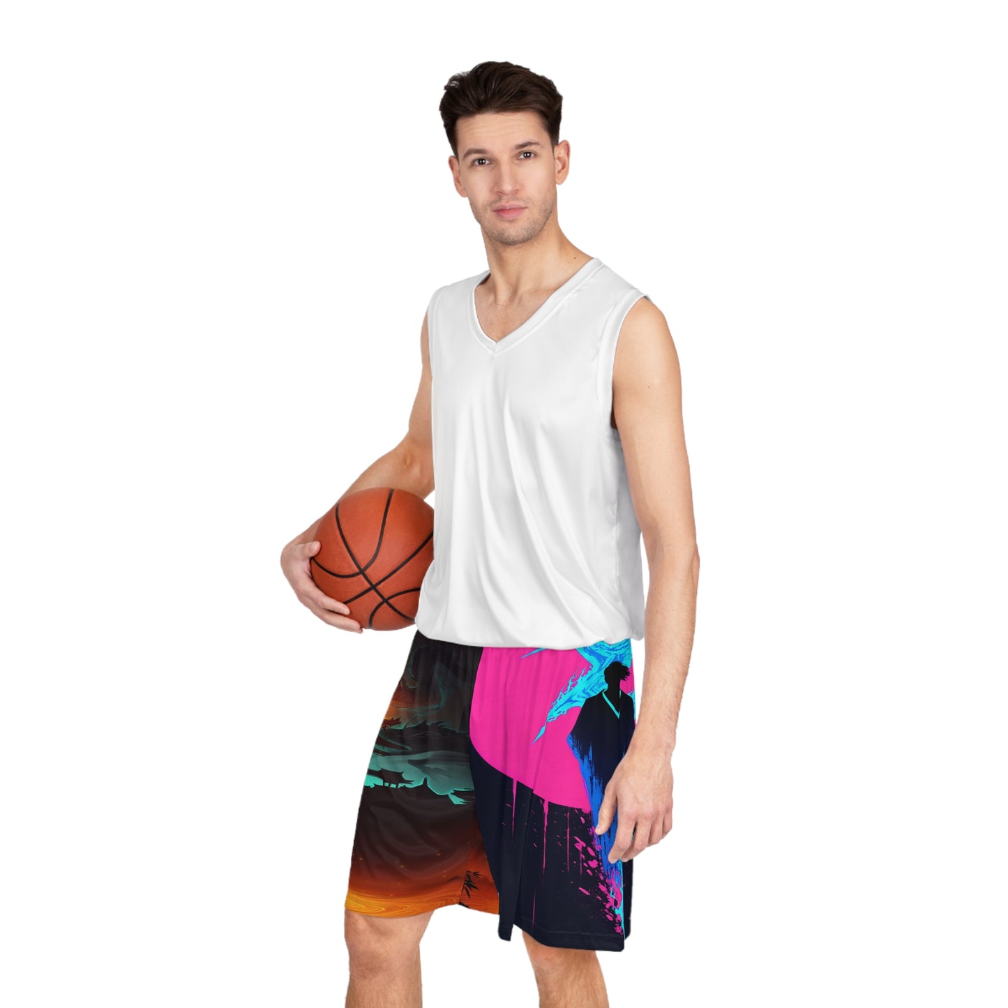 Neon Storm – Court of Gods Basketball Shorts | Anime x Streetwear Edition