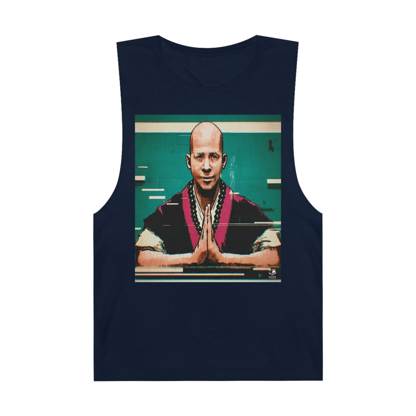 Glitchcore Monk Anime Tank Top - Pixel Distortion Streetwear - QR Lore Collectible