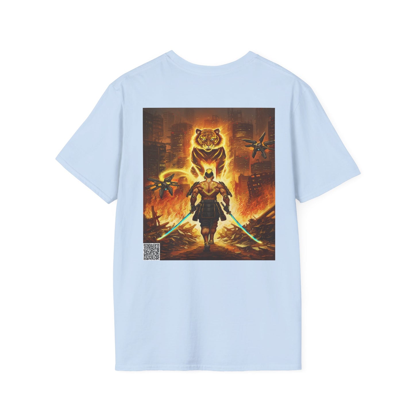 Neo-Tokyo Cyber Samurai T-Shirt - Void Fracture S1 Ep.3 - Anime Cyberpunk QR Tee