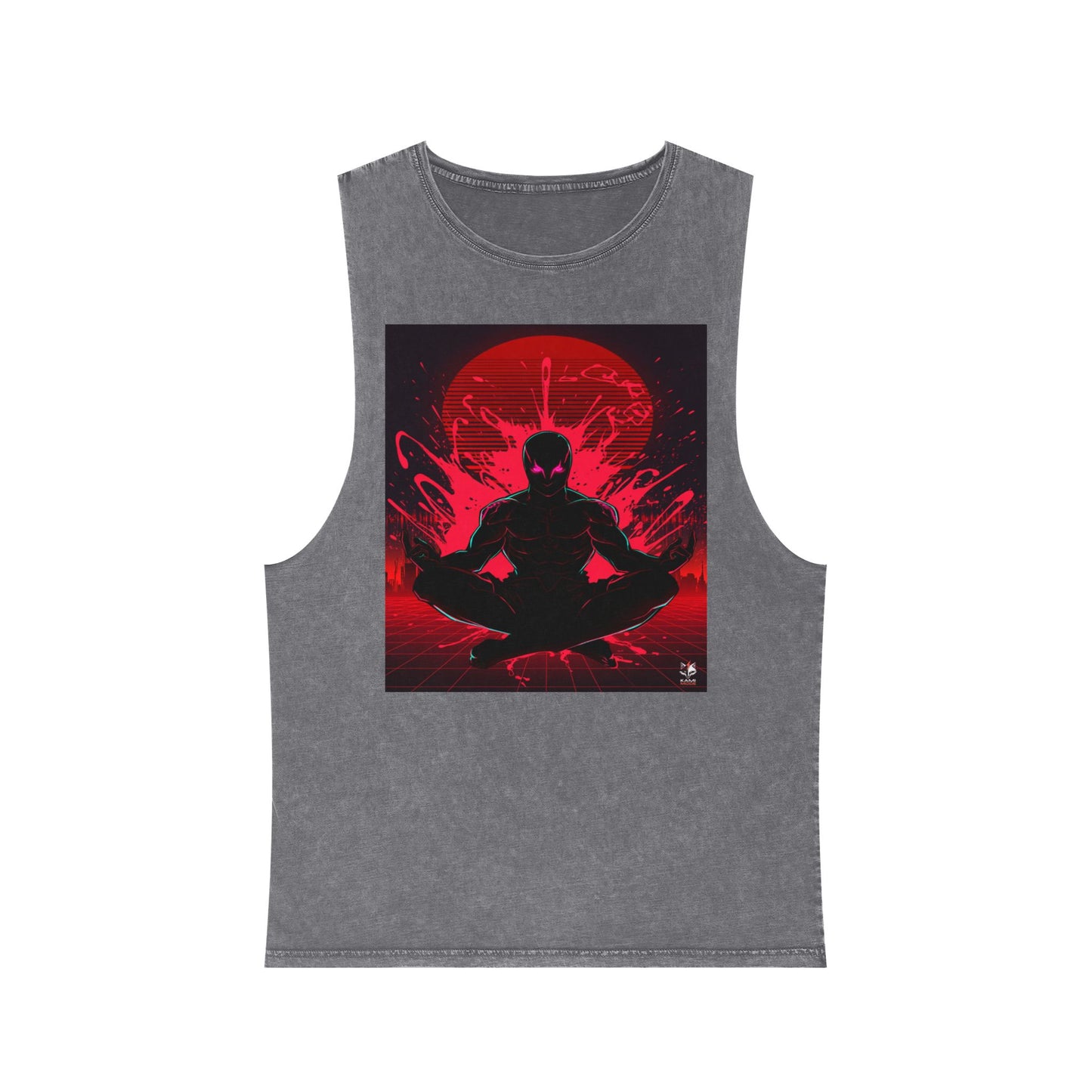 Crimson Noise Samurai Tank - Cyberpunk Streetwear - QR Lore Collectible