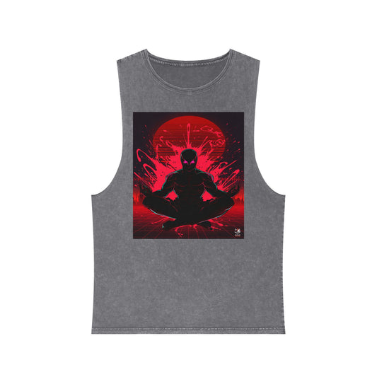 Crimson Noise Samurai Tank - Cyberpunk Streetwear - QR Lore Collectible