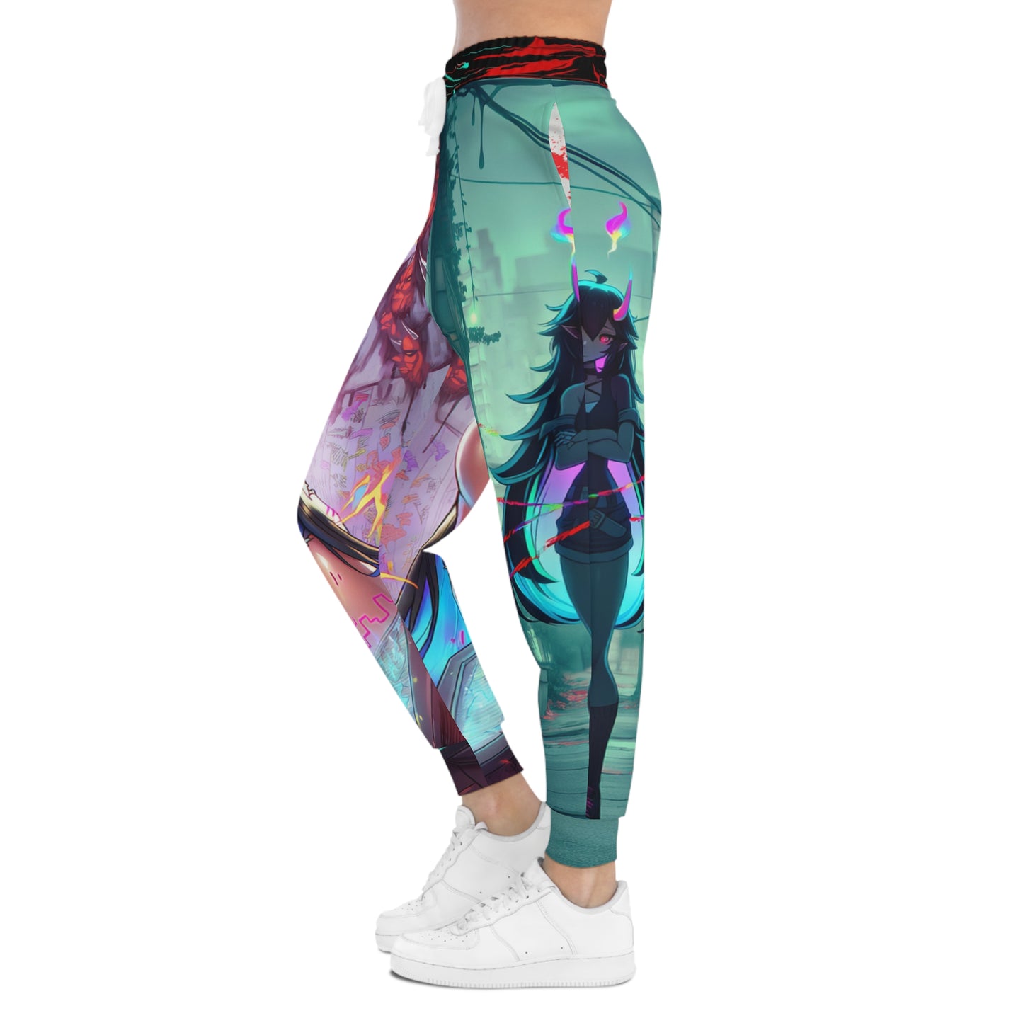 VHS Oni Transmission Joggers - Anime Streetwear QR Lore Drop