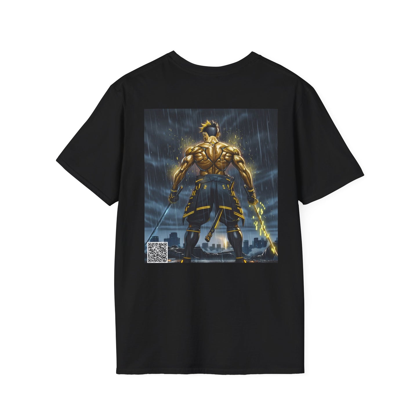 Neo-Tokyo Cyber Samurai T-Shirt - Void Fracture S1 Ep.2 - Anime Cyberpunk QR Tee