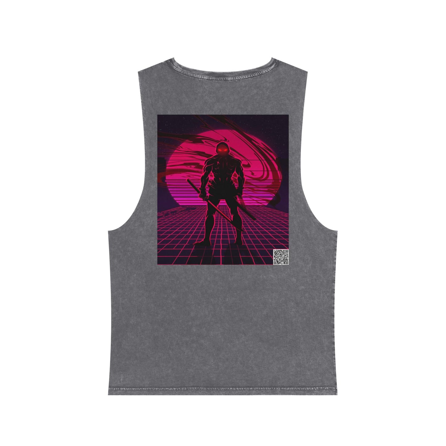 Crimson Noise Samurai Tank - Cyberpunk Streetwear - QR Lore Collectible