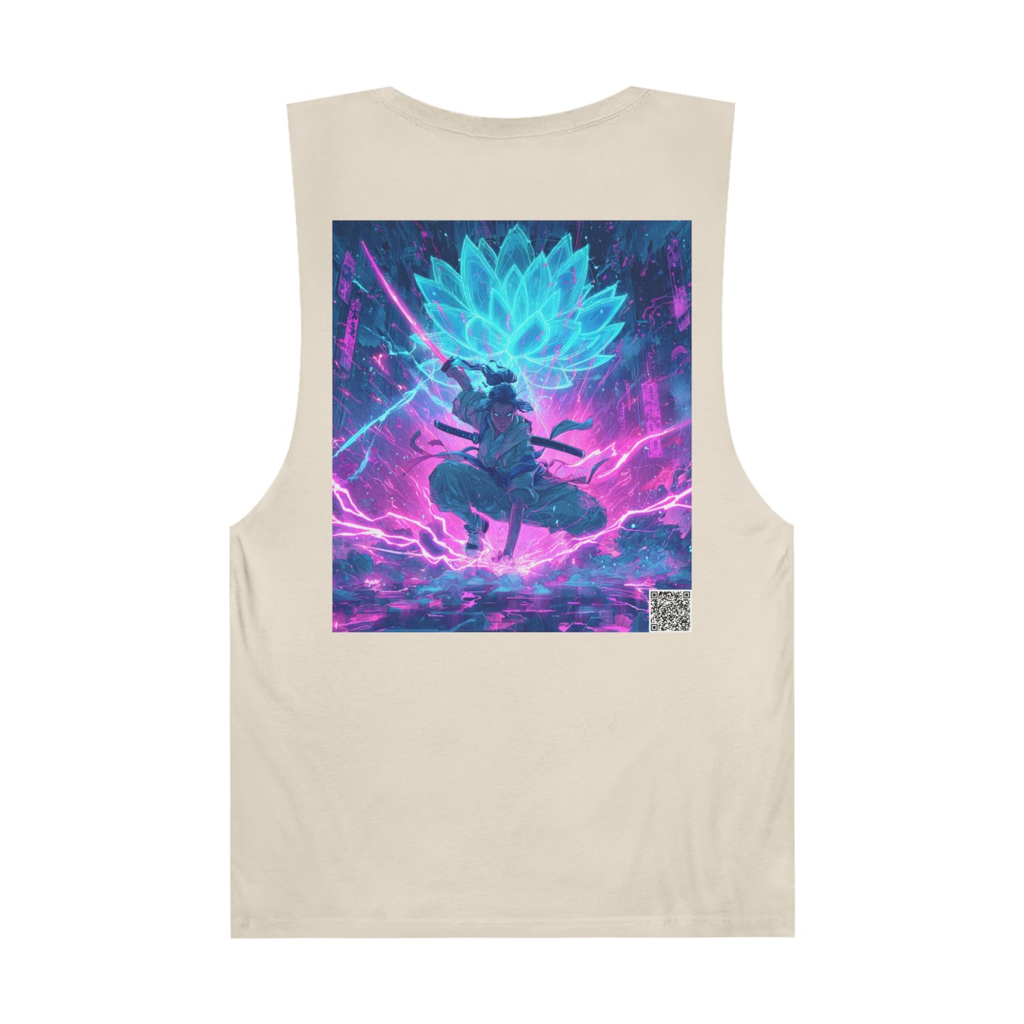 Electric Lotus Anime Tank Top - Vaporwave Streetwear - QR Lore Collectible