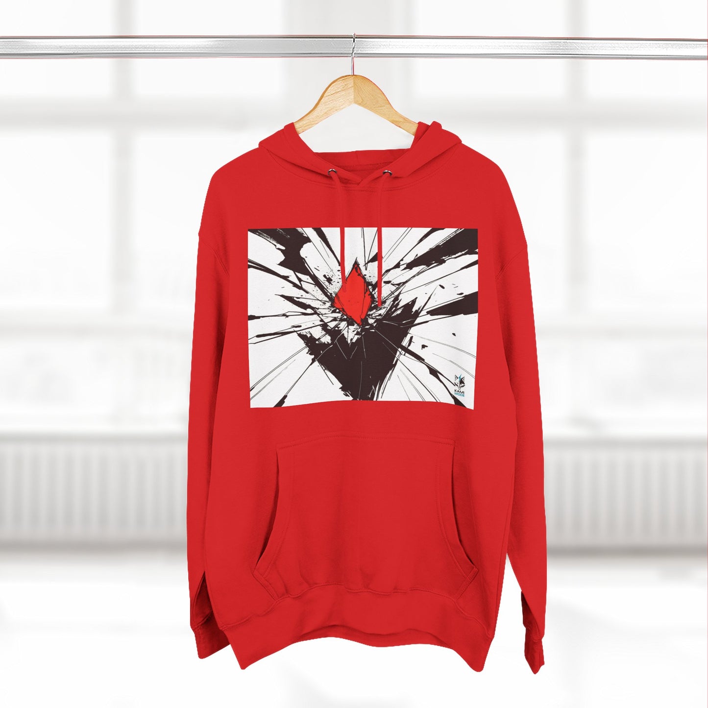 Crimson Fracture Hoodie — Minimal Constructs Edition (Red)