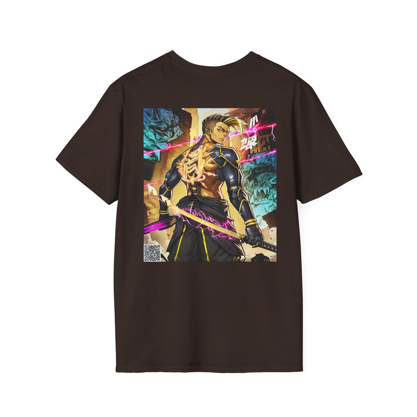 Neo-Tokyo Cyber Samurai T-Shirt - Void Fracture S1 Ep.4 - Anime Cyberpunk QR Tee