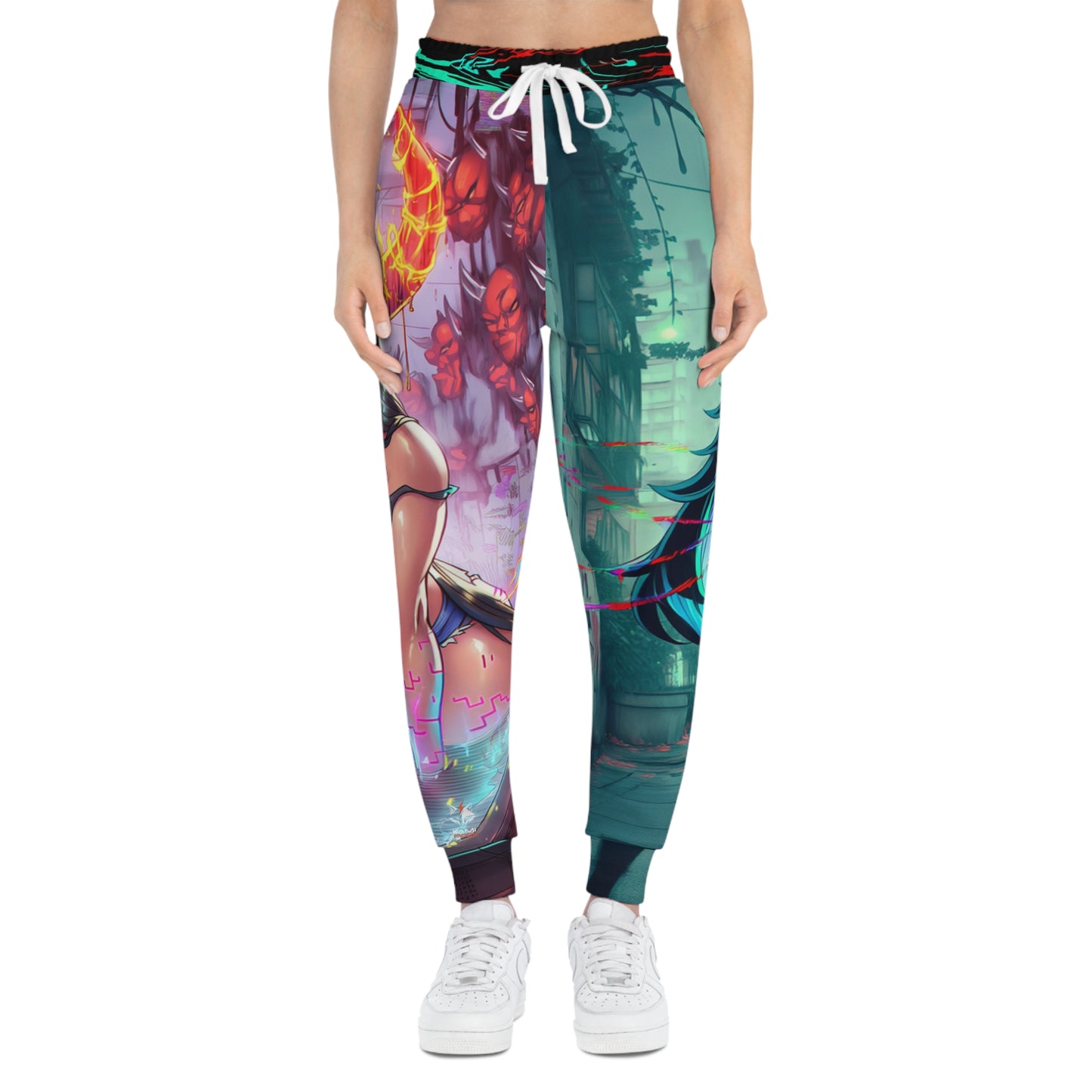 VHS Oni Transmission Joggers - Anime Streetwear QR Lore Drop