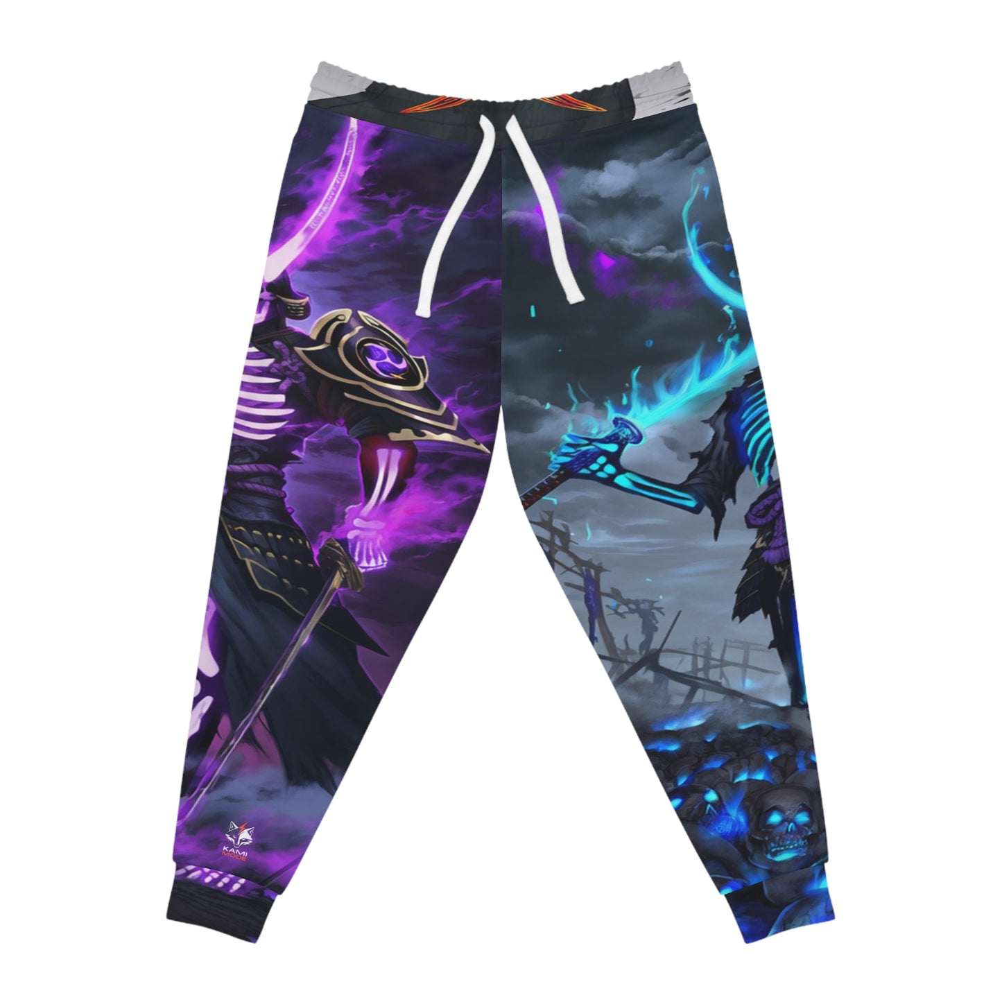 Cyber Bone Samurai Oni Joggers - Anime Streetwear QR Lore Drop