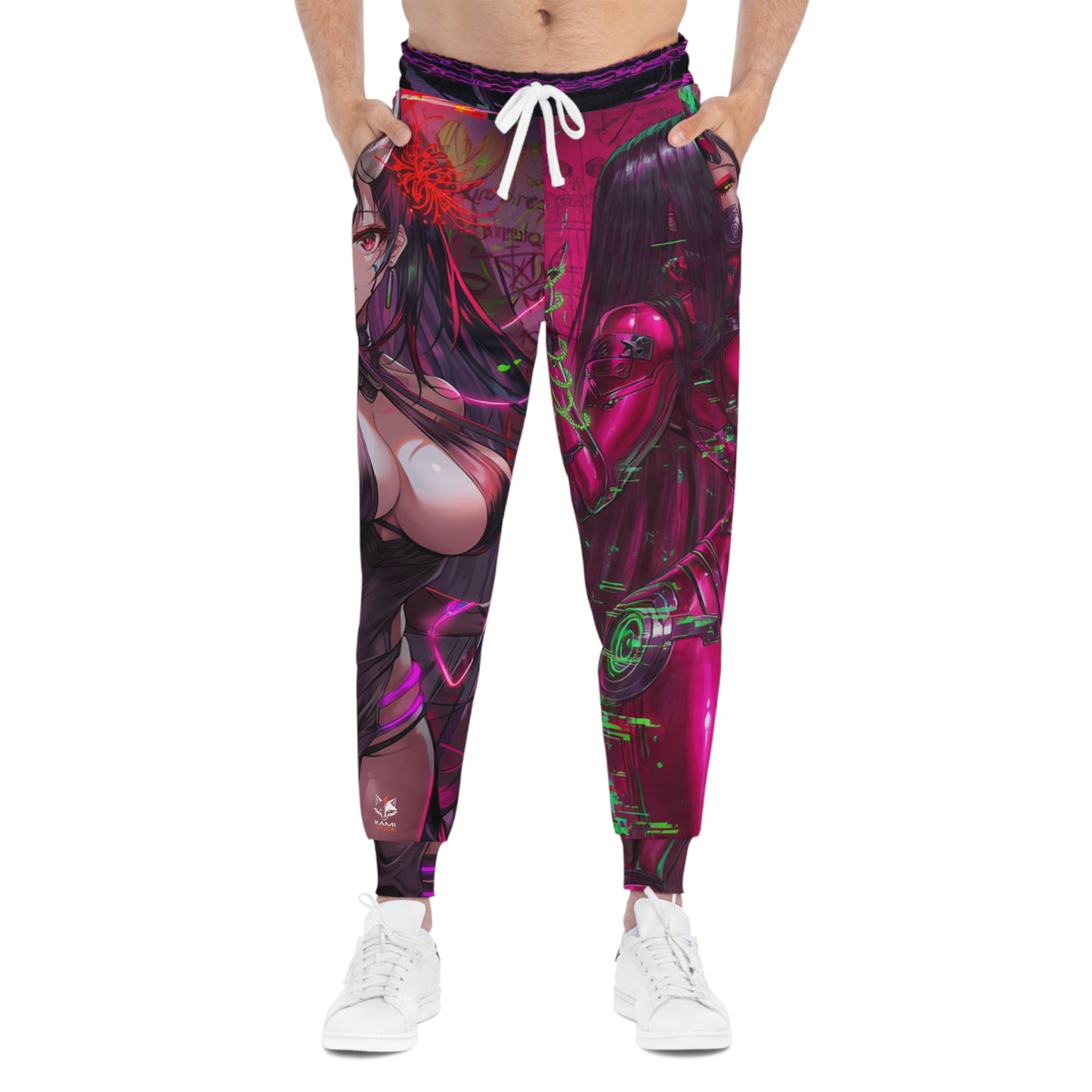 Cyber Oni Techno-Hell Joggers - Anime Streetwear QR Lore Drop