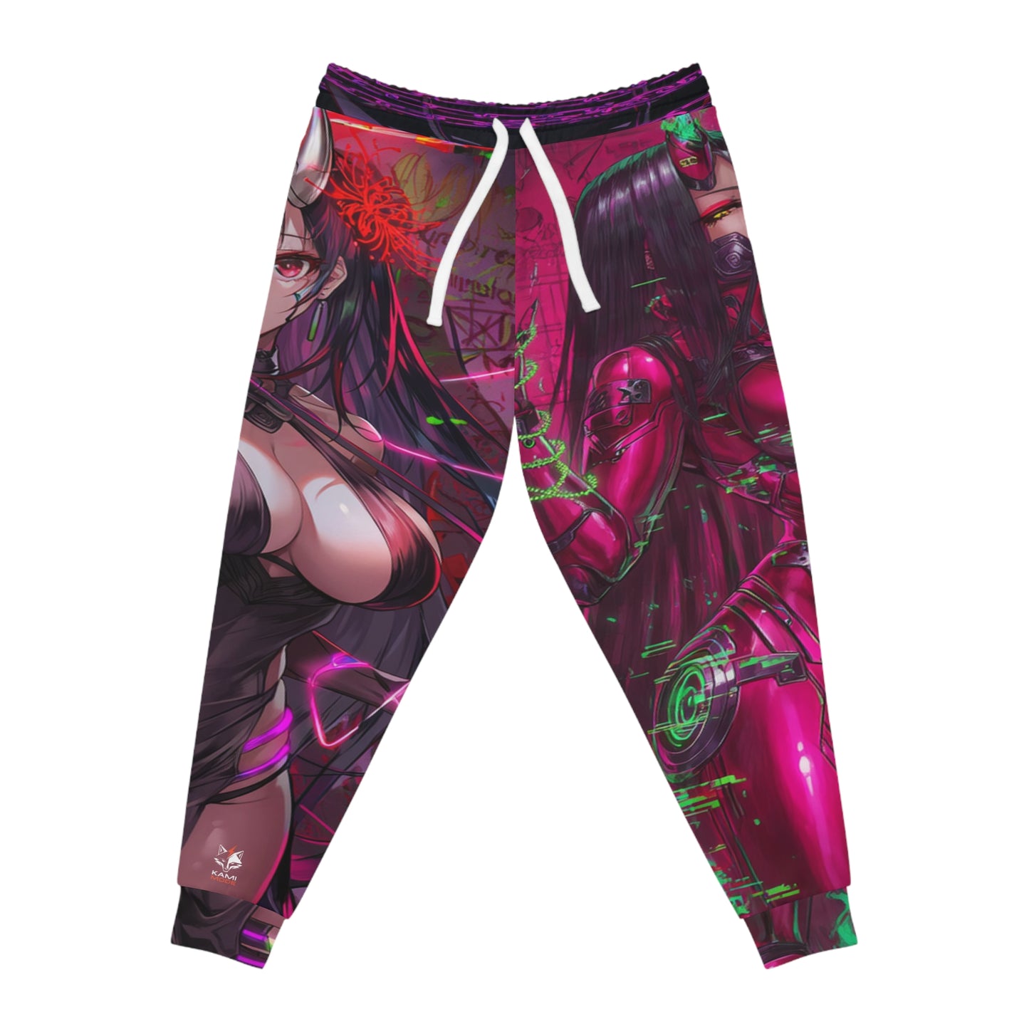 Cyber Oni Techno-Hell Joggers - Anime Streetwear QR Lore Drop
