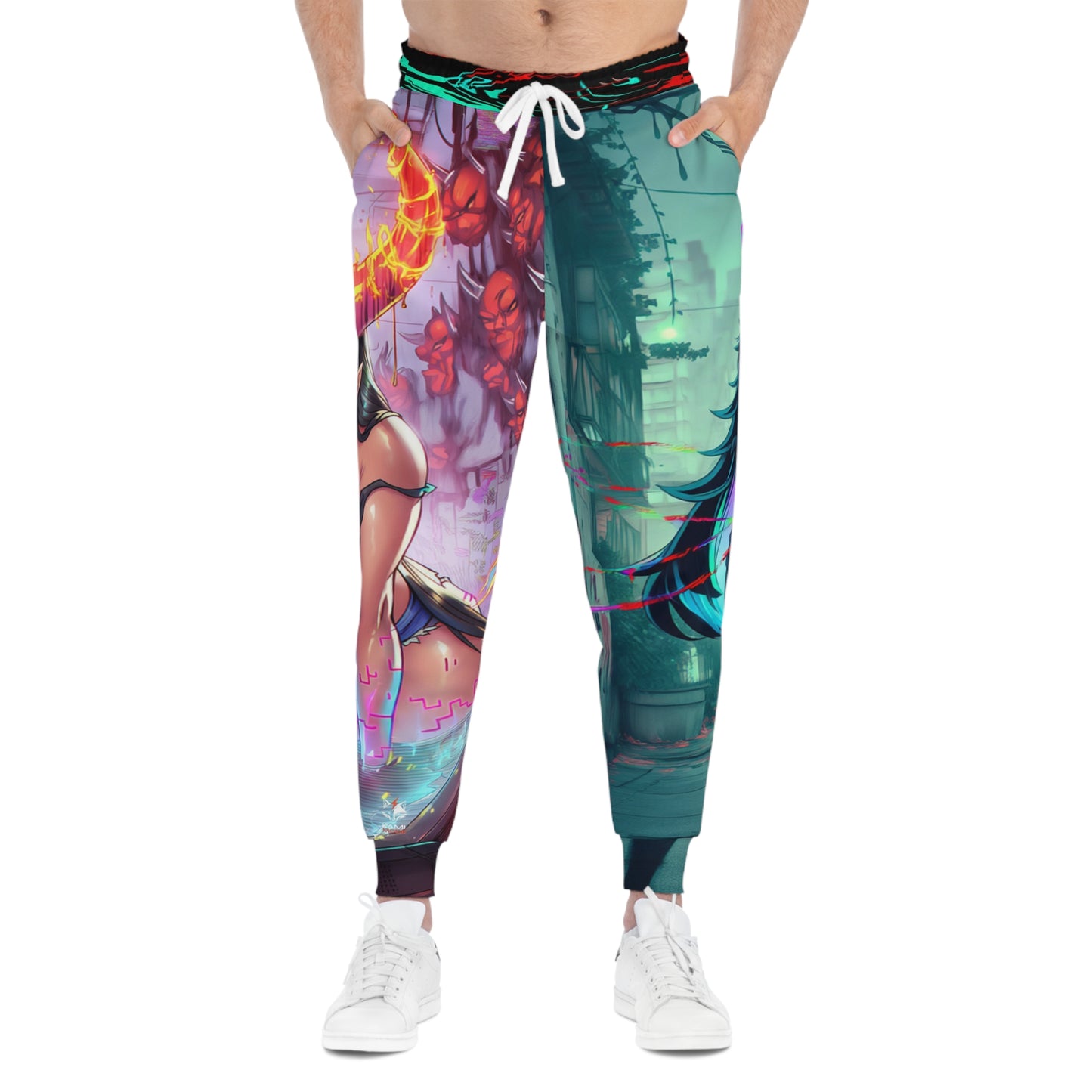 VHS Oni Transmission Joggers - Anime Streetwear QR Lore Drop