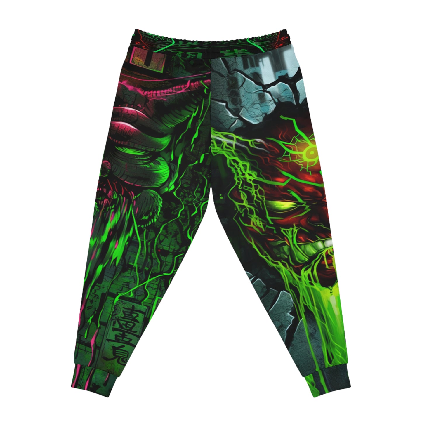 Neo-Tokyo Oni Graffiti Joggers - Anime Streetwear QR Lore Drop