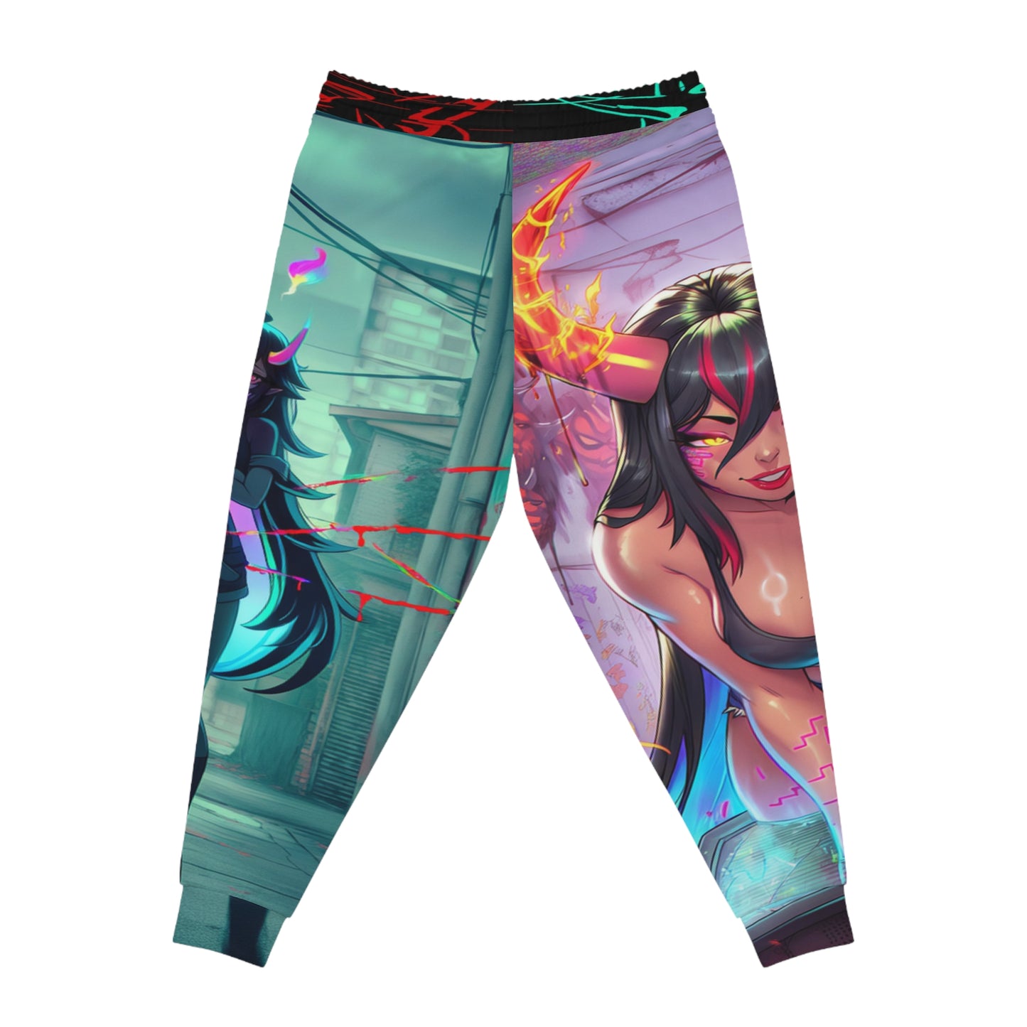 VHS Oni Transmission Joggers - Anime Streetwear QR Lore Drop