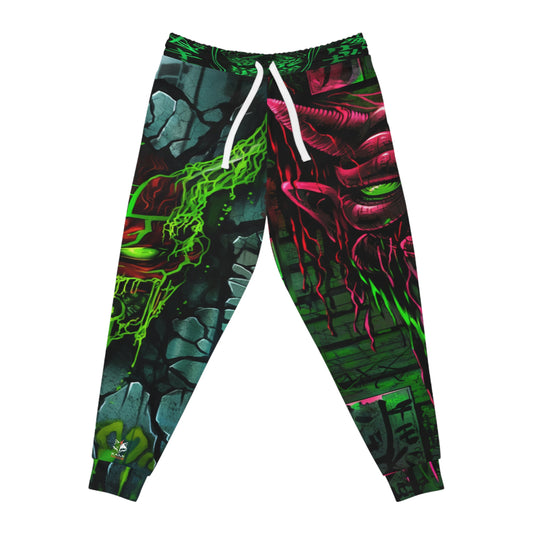 Neo-Tokyo Oni Graffiti Joggers - Anime Streetwear QR Lore Drop