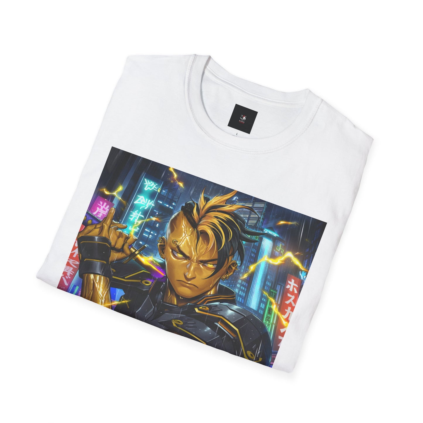 Neo-Tokyo Cyber Samurai T-Shirt - Void Fracture S1 Ep.1 - Anime Cyberpunk QR Tee