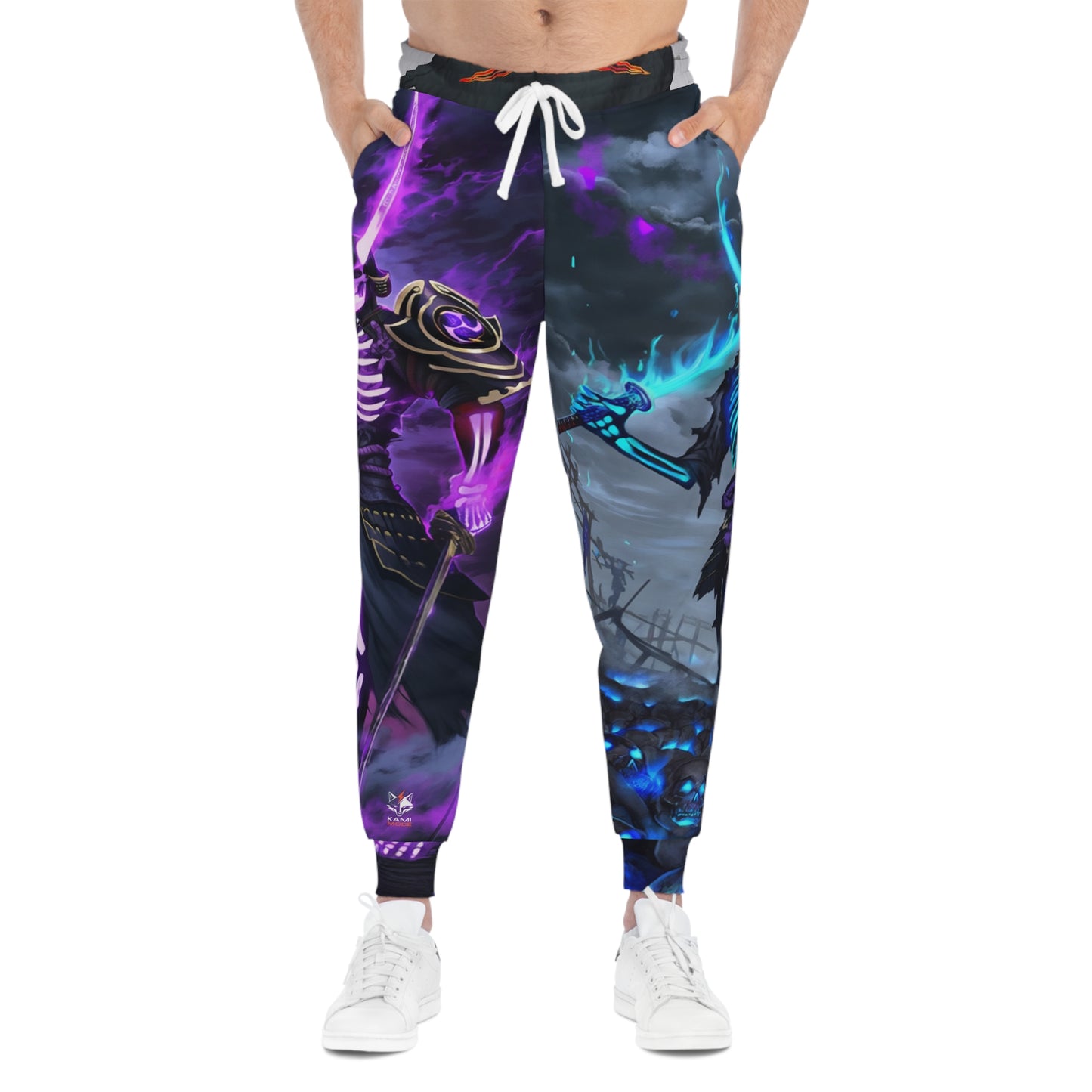 Cyber Bone Samurai Oni Joggers - Anime Streetwear QR Lore Drop