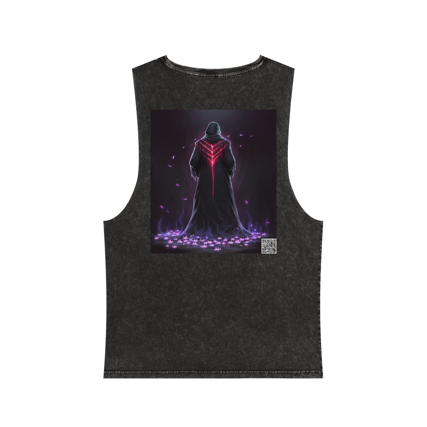 Shadow Bloom Anime Tank Top - Cyberpunk Streetwear - QR Lore Collectible