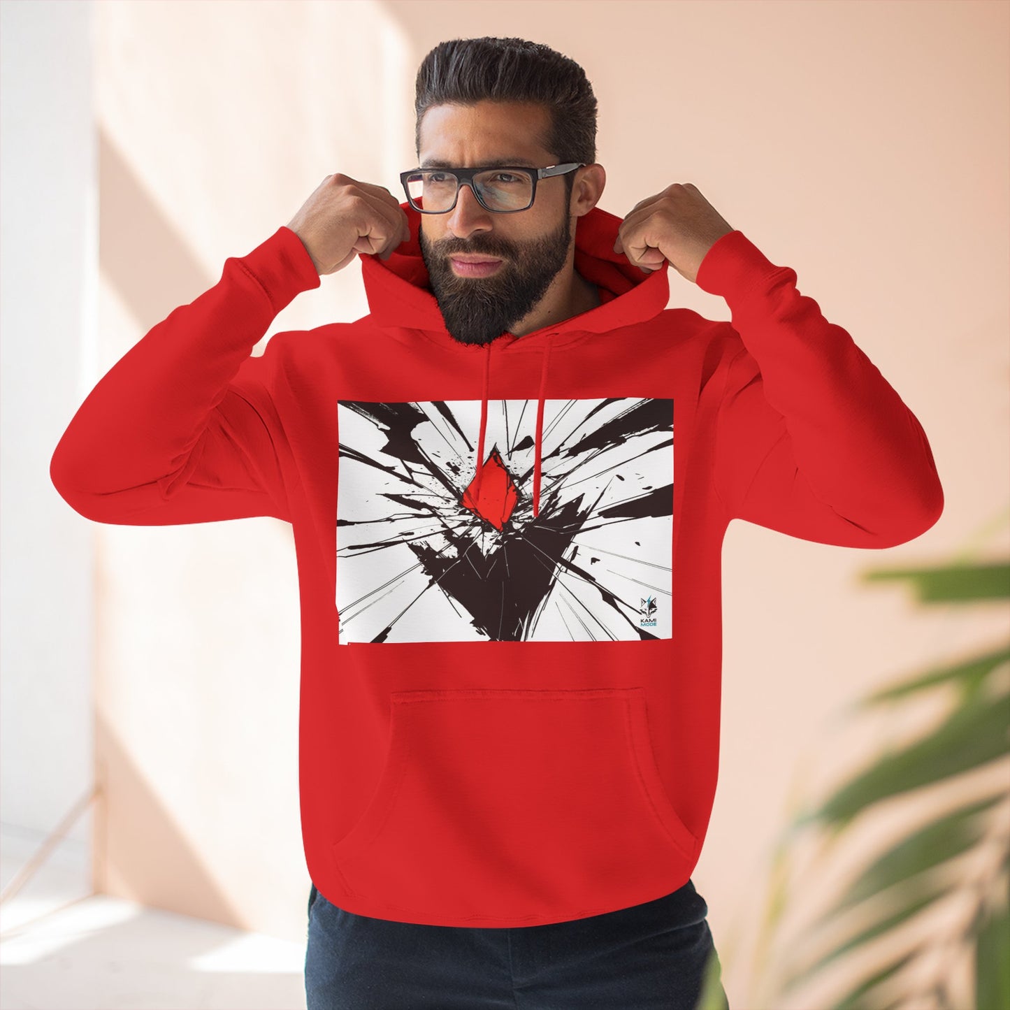 Crimson Fracture Hoodie — Minimal Constructs Edition (Red)