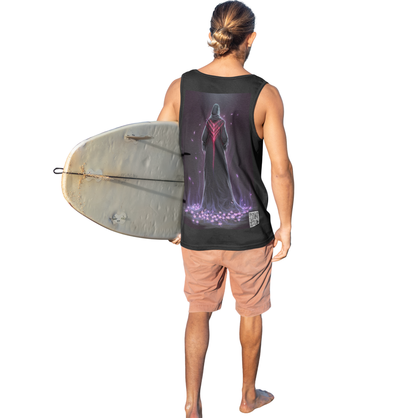Shadow Bloom Anime Tank Top - Cyberpunk Streetwear - QR Lore Collectible