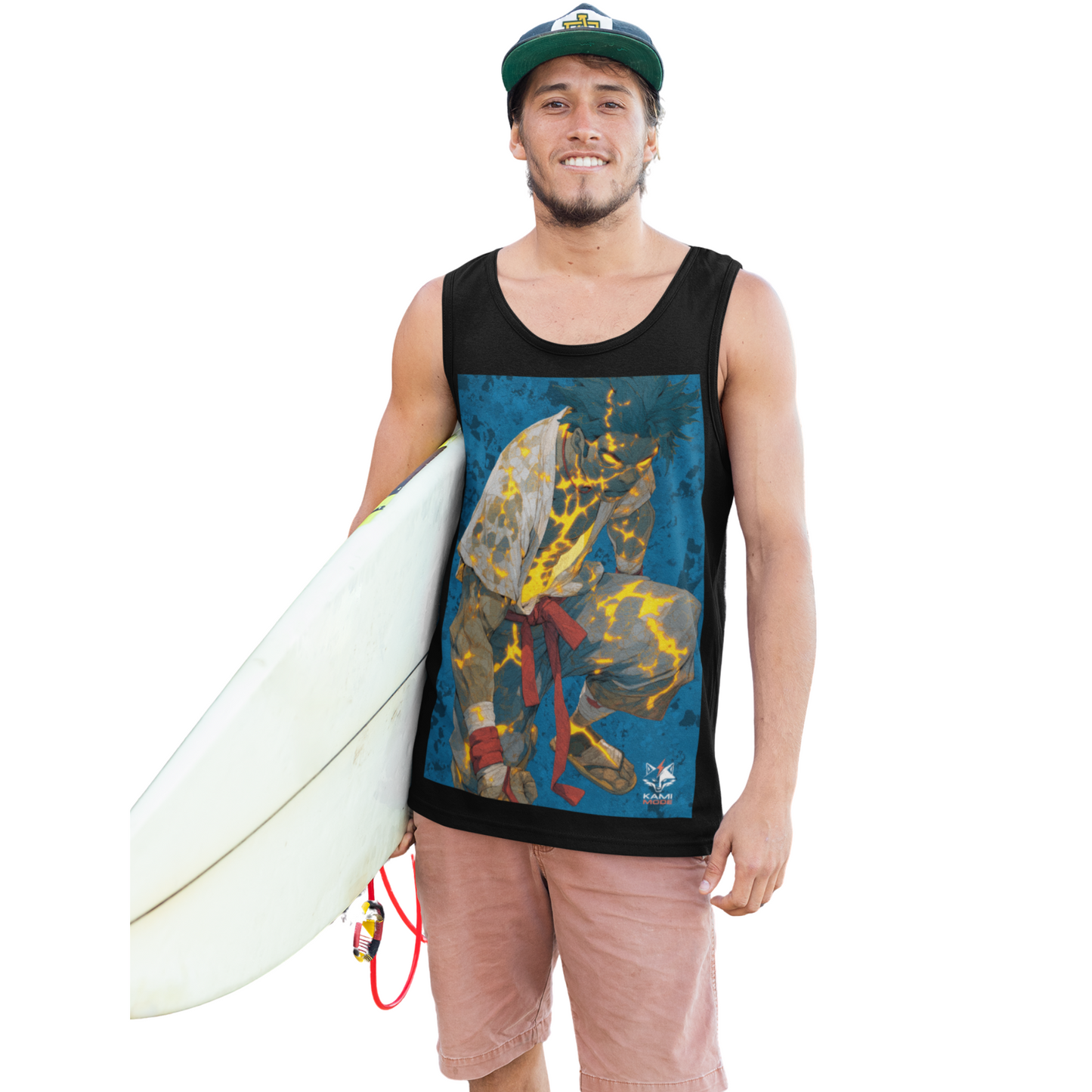 Raijin Kintaro Anime Tank Top - Graffiti × Sumi-E Streetwear - QR Lore Collectible
