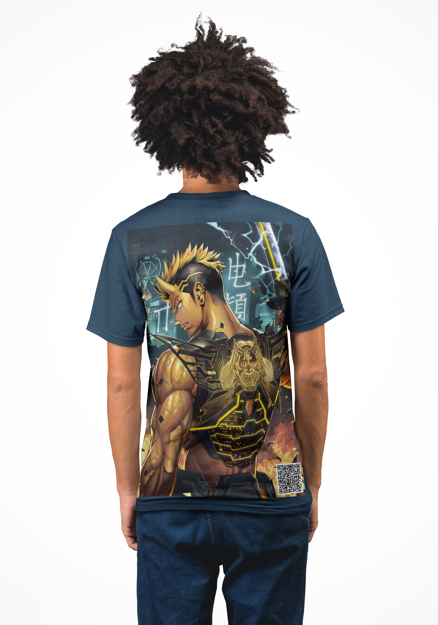 Neo-Tokyo Cyber Samurai T-Shirt - Void Fracture S1 Finale Ep.5 - Anime Cyberpunk Tee