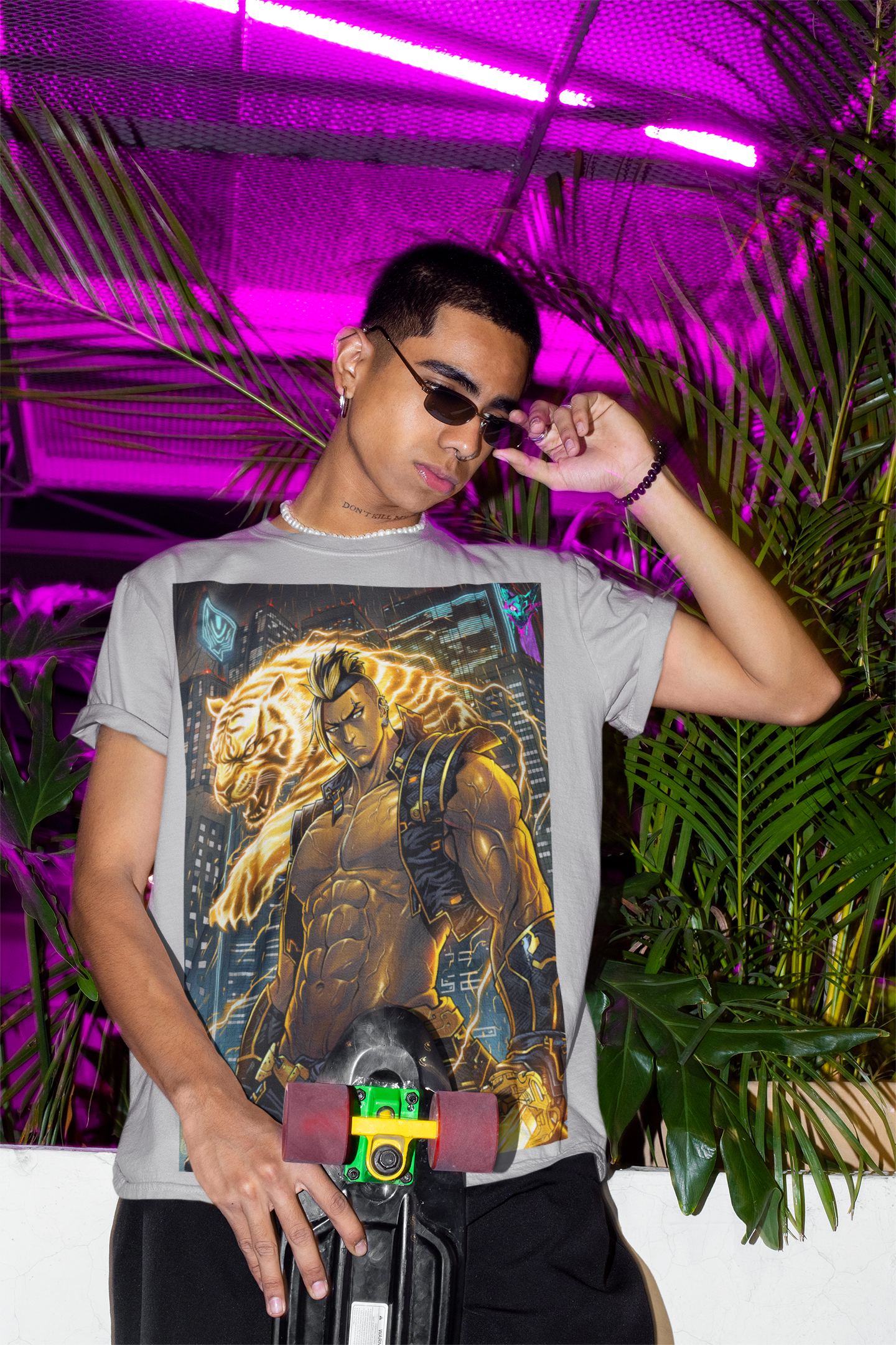 Neo-Tokyo Cyber Samurai T-Shirt - Void Fracture S1 Ep.3 - Anime Cyberpunk QR Tee