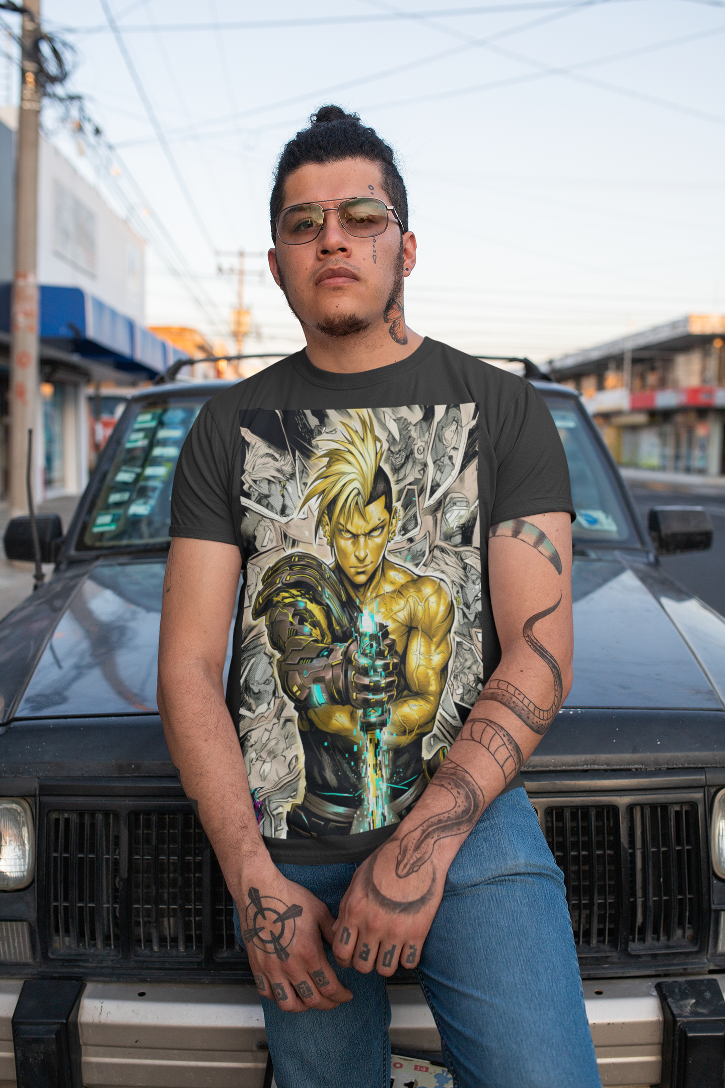 Neo-Tokyo Cyber Samurai T-Shirt - Void Fracture S1 Ep.4 - Anime Cyberpunk QR Tee